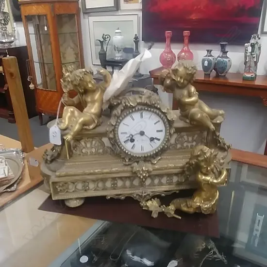 FRENCH ORMOLU MANTEL CLOCK (AF)