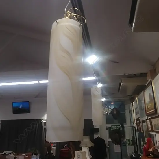 2 ITALIAN CAST GLASS LAMPSHADES COST $1000