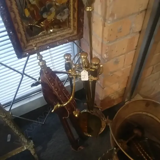 SET OF BRASS FIRE TOOLS