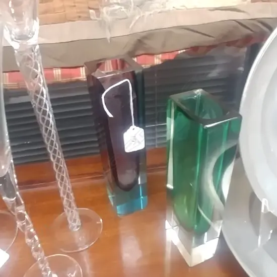 TWO MURANO GLASS VASES (AF)
