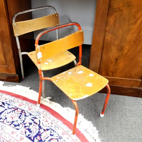 2 CHILDRENS PRE SCHOOL CHAIRS C1950, H.50CM