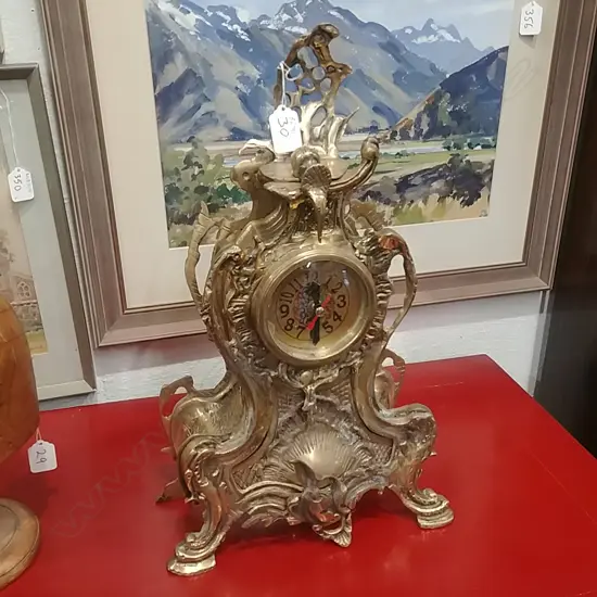 FRENCH BRASS MANTLE CLOCK