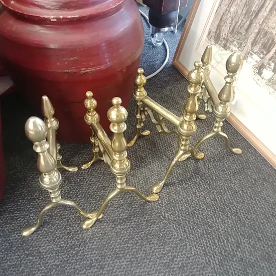 2 PRS BRASS FIREDOGS