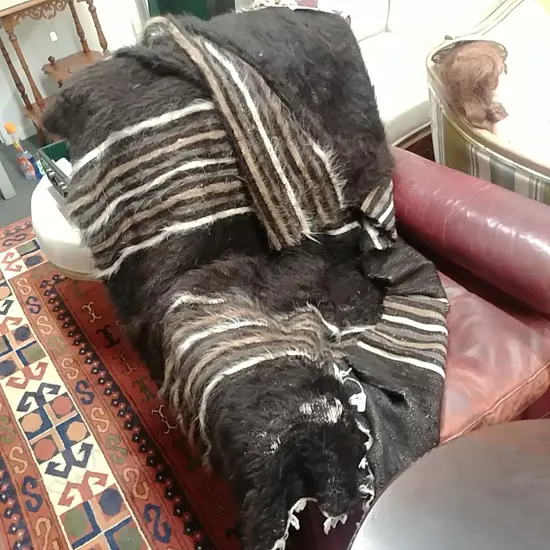 A TURKISH SIIRT GOAT HAIR BLANKET/RUG