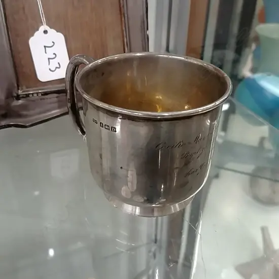 SILVER CHRISTENING MUG