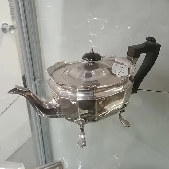 A silver teapot