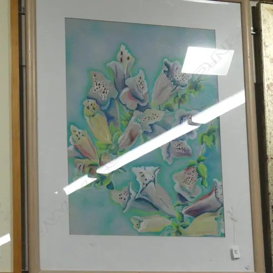 LG W/C FLOWERS, SIGNED M TOWNS