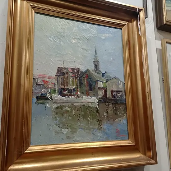 OIL DANISH FISHING VILLAGE