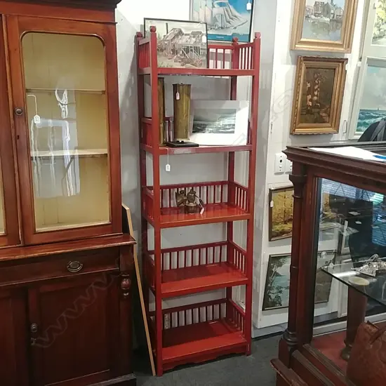 RED LACQUER BOOKCASE