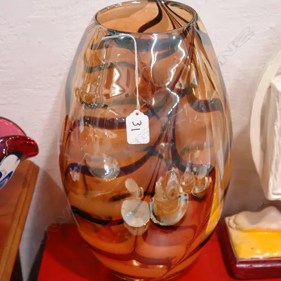 LARGE ART GLASS VASE