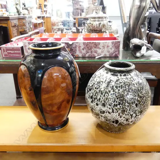 STUDIO POTTERY VASE+ONE OTHER VASE
