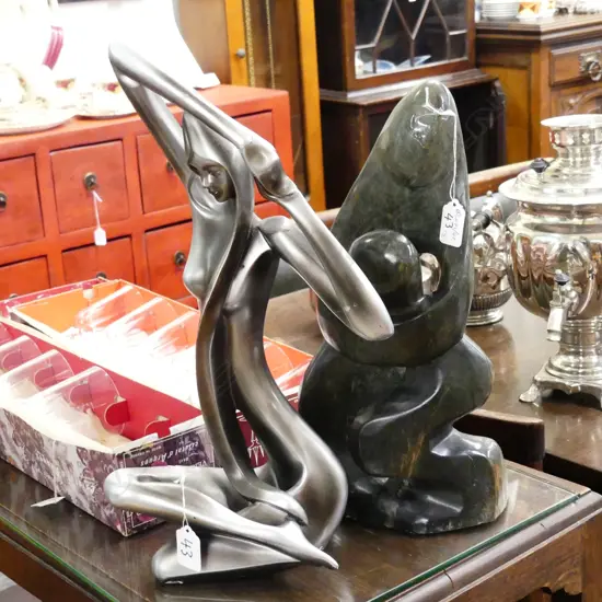 AFRICAN STONE CARVING+DECO STYLE WOMAN