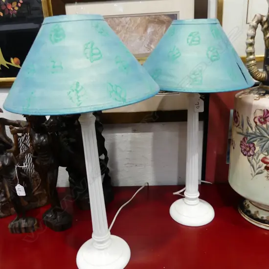 PAIR FLUTED LAMPS