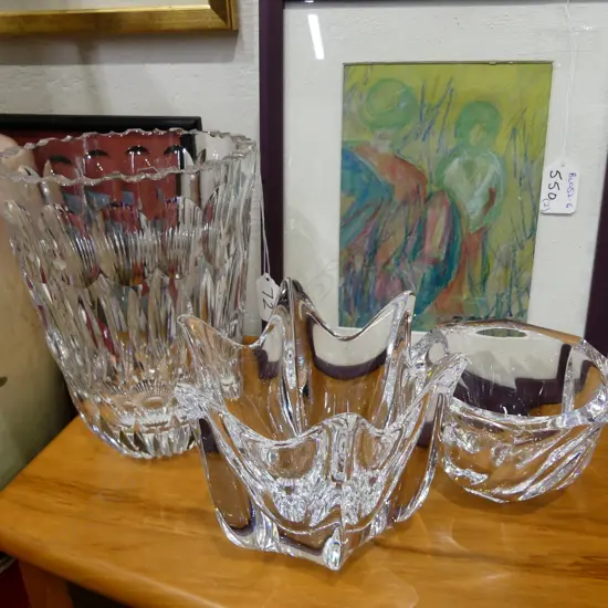 3 CRYSTAL VASES