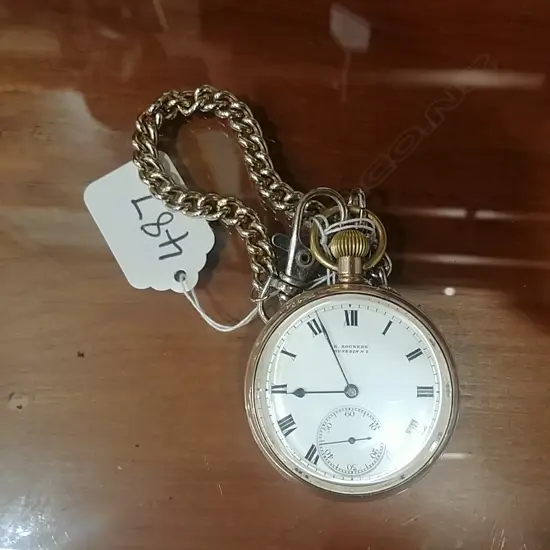 E. SOUNESS DUNEDIN G/PLATED POCKET WATCH