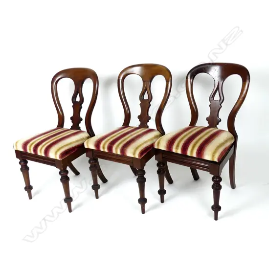 Six Victorian mahogany balloon back chairs