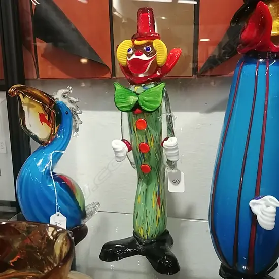 COLOURED GLASS CLOWN
