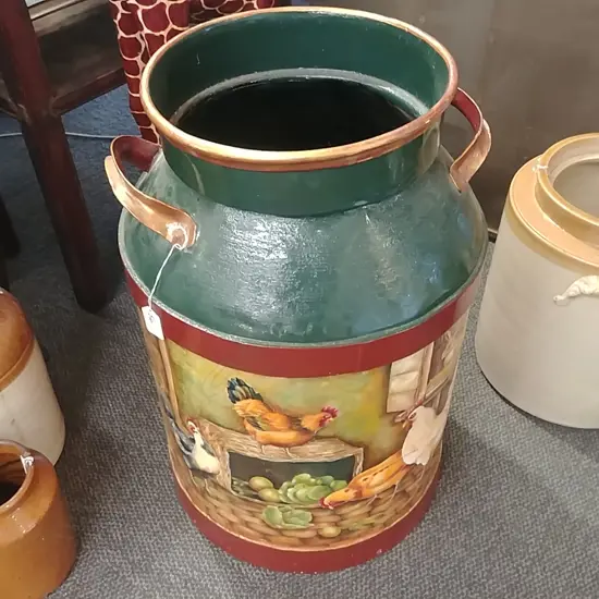 HAND PAINTED MILKCAN