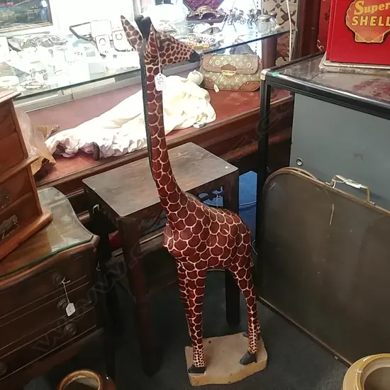 TALL WOODEN GIRAFFE