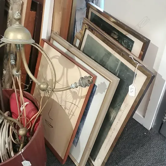 LARGE PILE ART & FRAMES