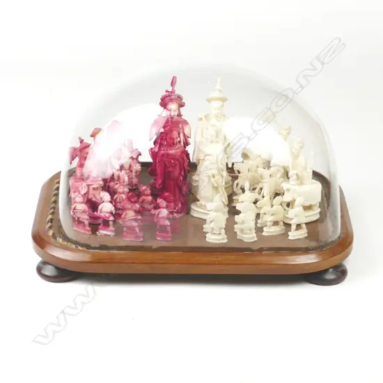 An old Chinese carved chess set