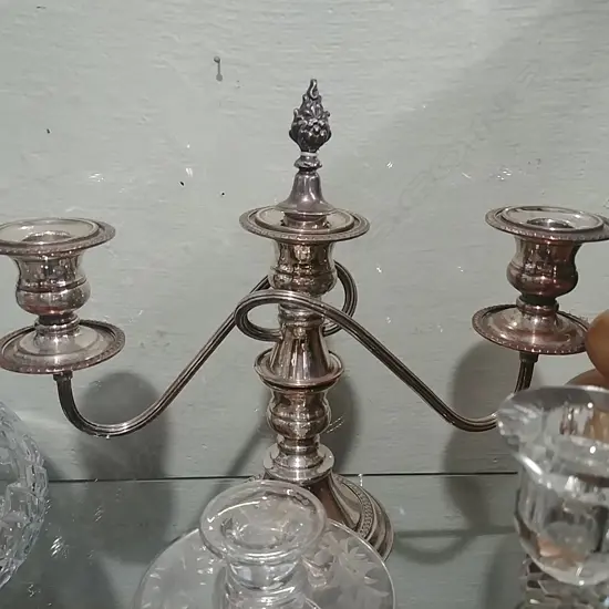 SMALL EPNS CANDELABRA 3 BRANCH