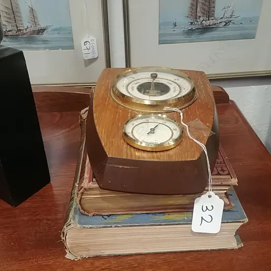 COOK'S VOYAGES; WORDSWORTH POEMS & SMALL BAROMETER