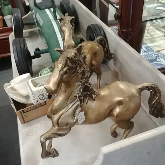 PR LG MARLEY-STYLE BRASS HORSES