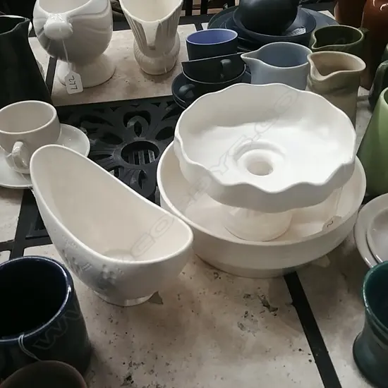 C/LYNN BOWL/COMPORT + VASE