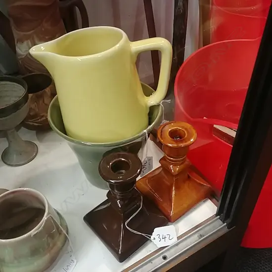 TEMUKA+TIMARU VASE/JUG + 2  CANDLESTICKS