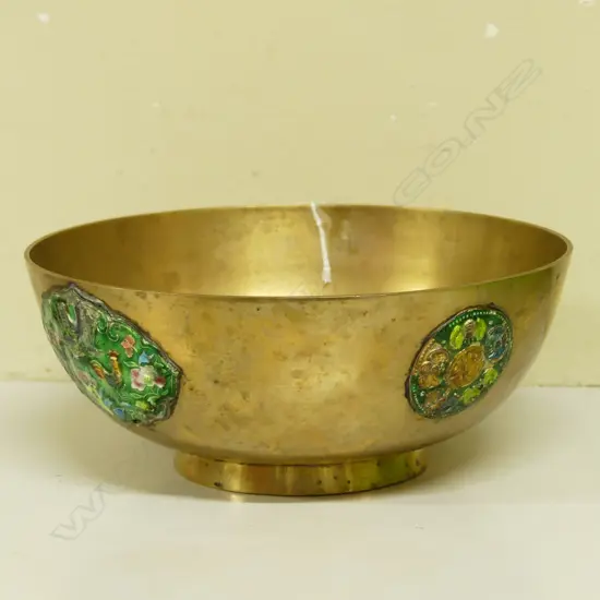 BRASS & ENAMEL CHINESE BOWL 