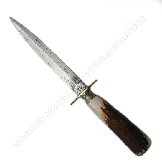 English; Nowell & sons stag-horn hilted knife