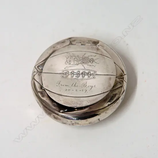 An early 20thC Edwardian circular silver tobacco box