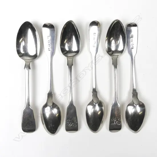 Six Victorian silver teaspoons