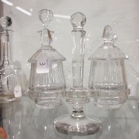 CUT GLASS CONDIMENT HOLDER