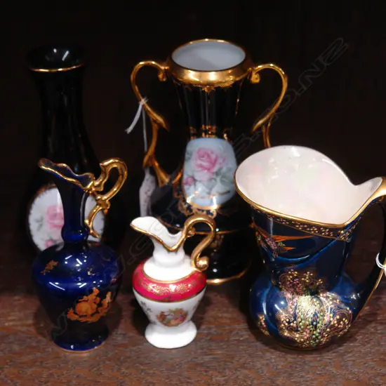 ASST LIMOGES+CROWN DEVON VASES/JUGS