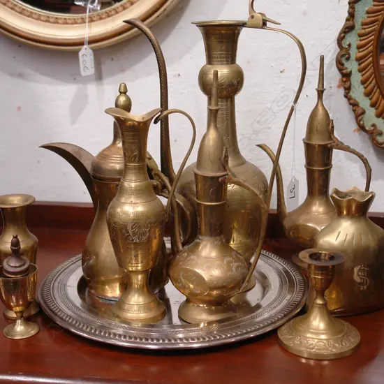 EP TRAY & BRASS TURKISH COFFEE POTS ETC