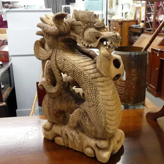 LARGE WOODEN DRAGON