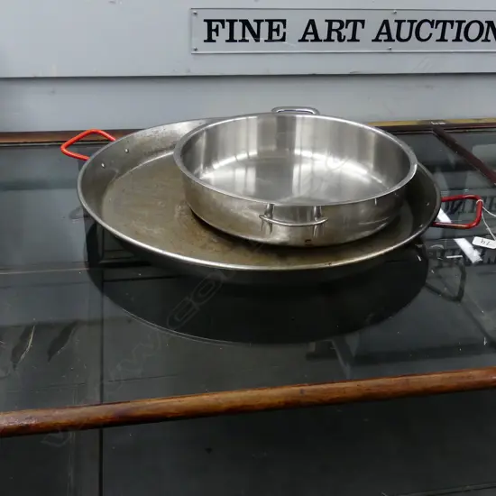 2 LARGE COOKING PANS - PAELLA ETC