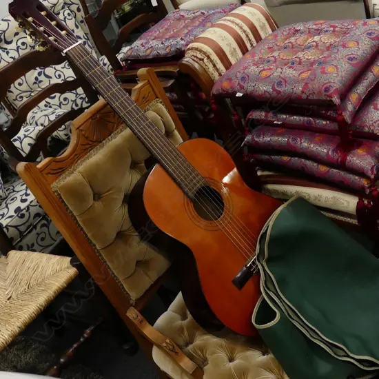 GUITAR WITH GREEN SOFT CASE