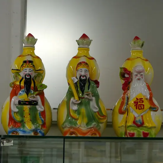 3 CHINESE FIGURAL DECANTERS