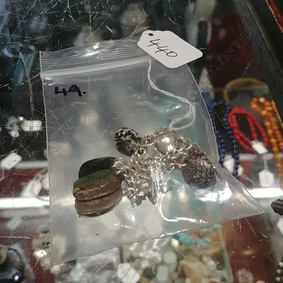 SILVER CHARM BRACELET WITH CHARMS