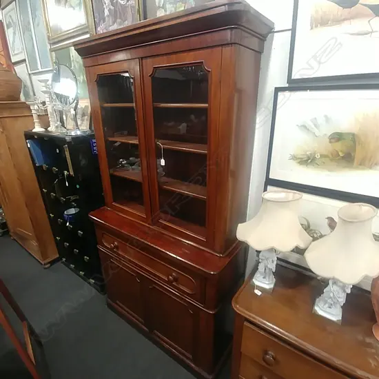 A Victorian mahogany secretaire bookcase