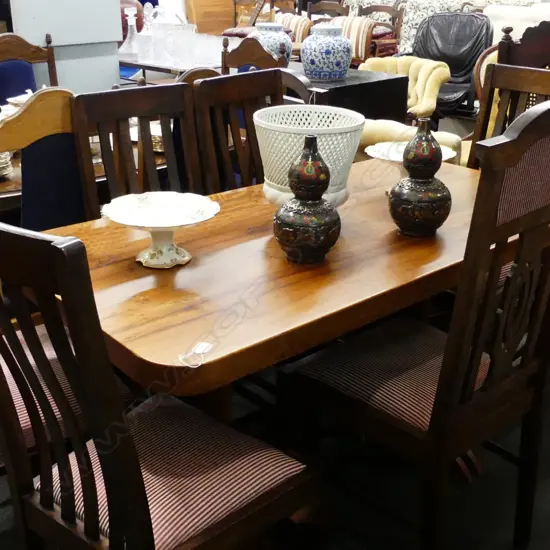 THICK TIMBER TOP DINING TABLE