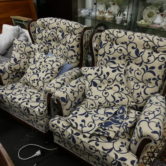 RP OF MAHOGANY FRAMED ARMCHAIRS