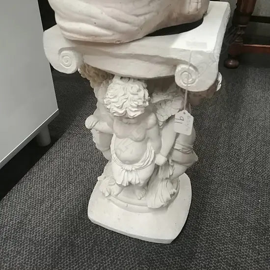 WHITE PEDESTAL STAND