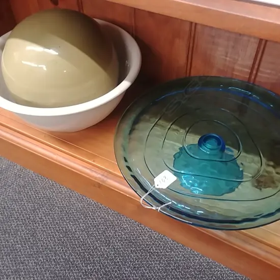 POTTERY ORB + NZ BOWL + CAKE STAND