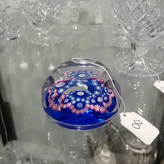 Whitefriars millefiori cane and commemorating the Silver Jubilee of Queen Elizabeth