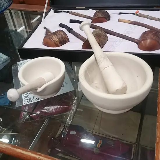 2 MORTAR AND PESTLES
