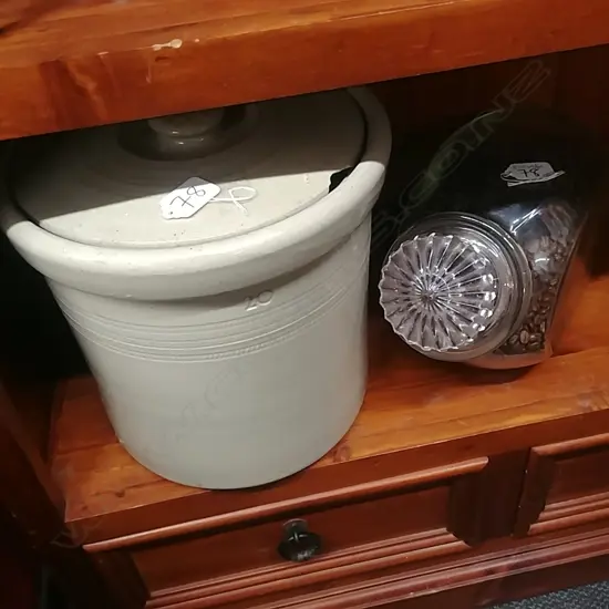 STONE CROCK+LOLLY JAR